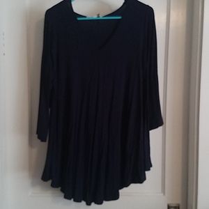 Green Envelope Navy Blue Flowy shirt